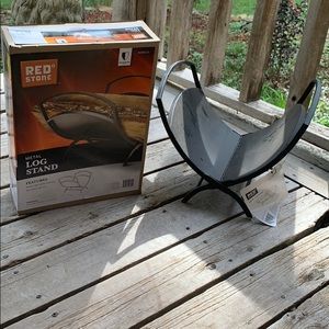 Tree Log fireplace stand decor